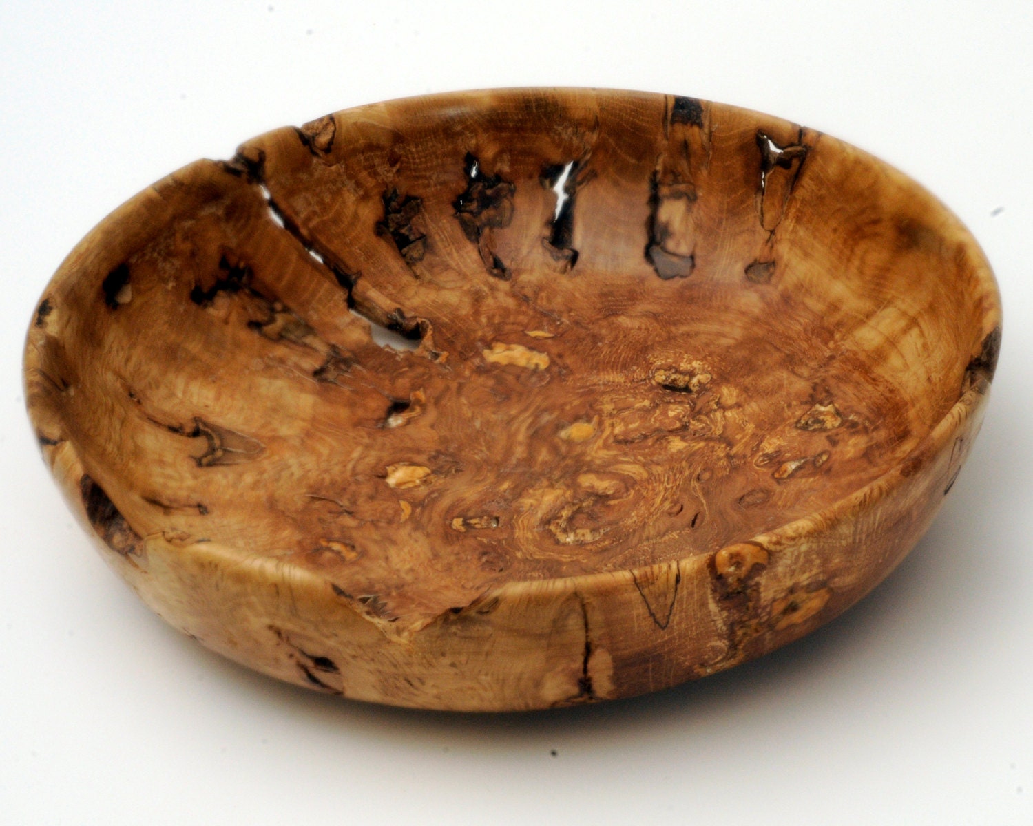 Art Bowl Turned Wood Bowl White Oak Burl Bowl Display Wood