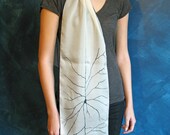 Pyramidal Neuron  Silk Chiffon Scarf - Cream