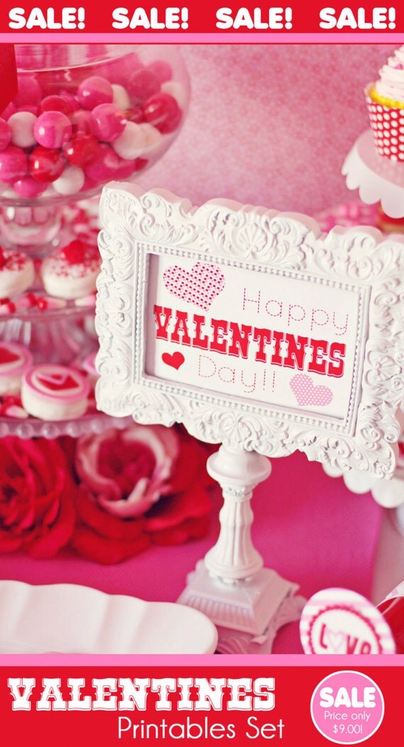Valentines Party Printables | Valentines Decorations | Valentines Card | Valentines Kids Party | Valentines Favors | Amanda's Parties To Go Il_570xn