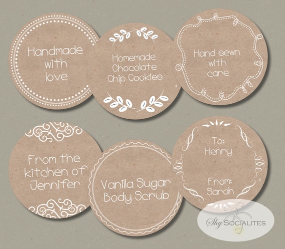 Brown Paper Labels or Gift Tags INSTANT DOWNLOAD Printable