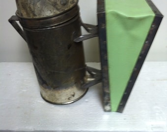 Midcentury Bee Smoker Bellows, Beekeeper hood in Original Box