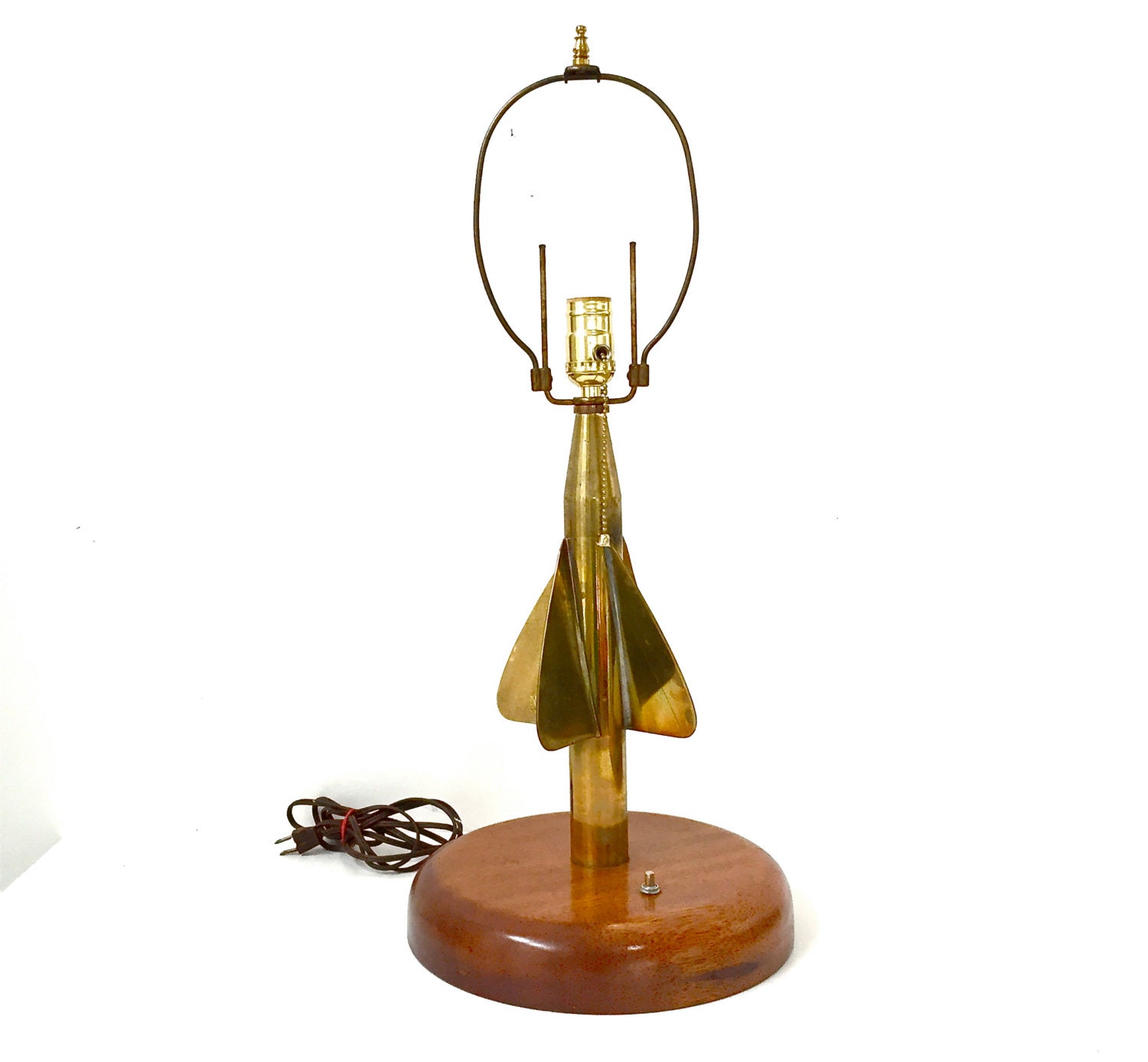 Nautical Brass Wood Lamp Boat Propeller Light by aforkintheforest