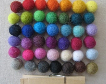1.5cm Wool Felt Balls up to 250- Your Choice of Colors and Quantity