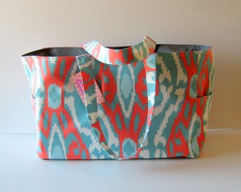 MADE TO ORDER Ikat Diaper Bag, School Bag, Work Bag, with Waterproof lining