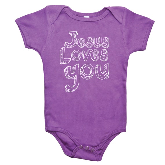 Jesus Loves You Baby Bodysuit Unique Baby by VicariousClothing