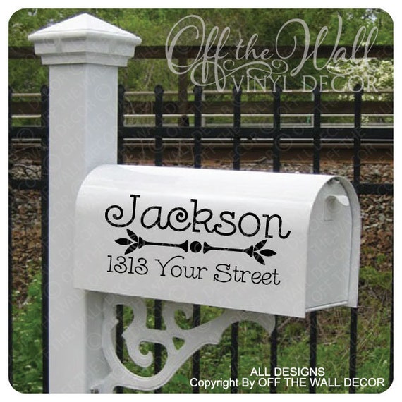 Vinyl Mailbox Lettering Decoration Decal by OffTheWallVinylDecor