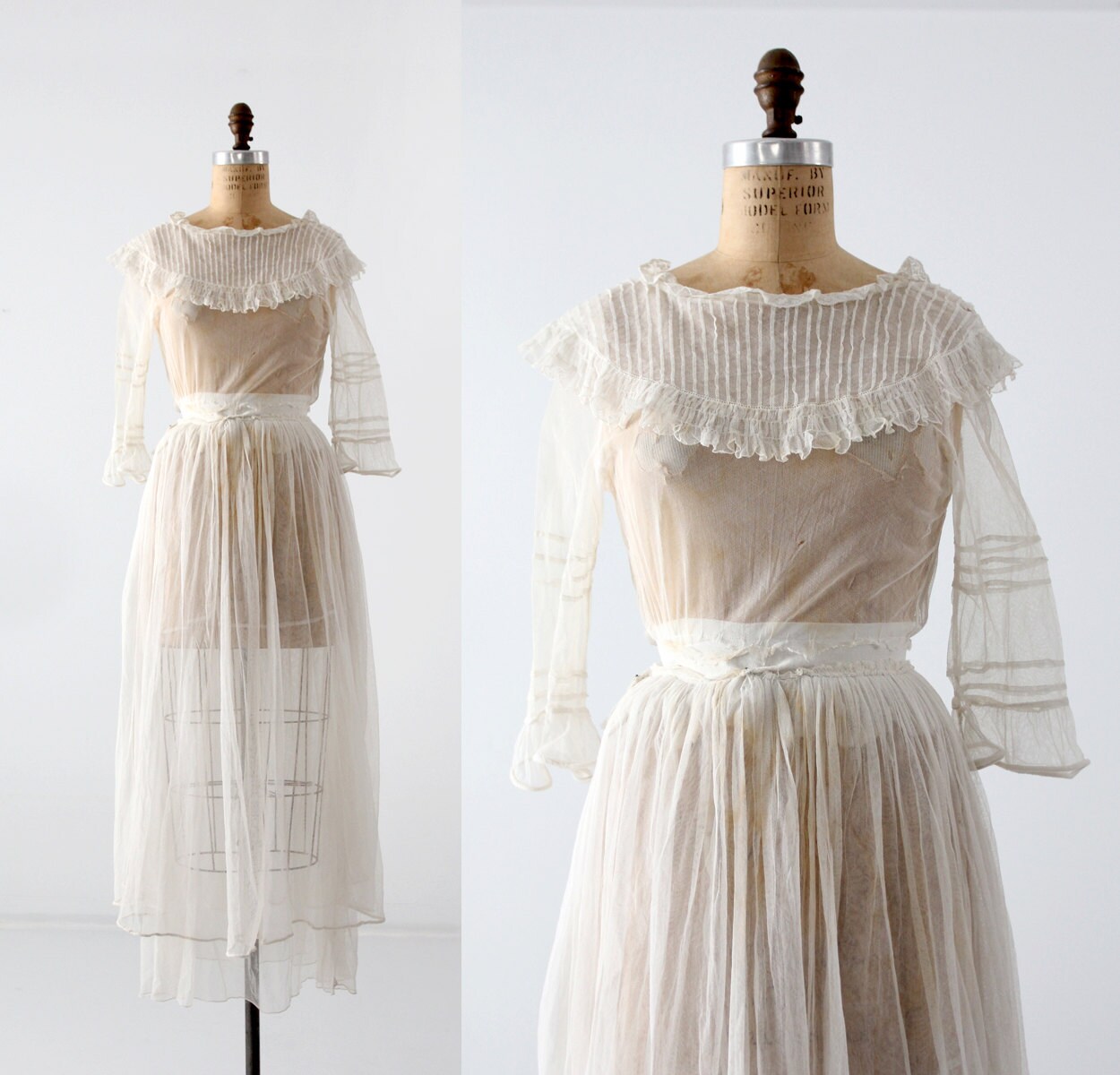 Victorian white dress xs antique dress by 86Vintage86 on Etsy