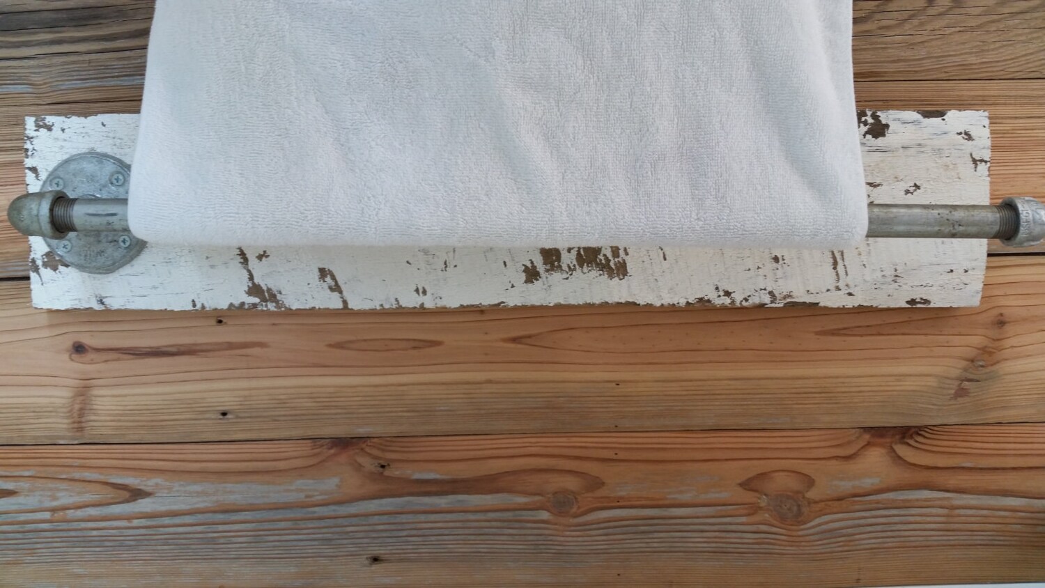 Rustic Shabby chic towel bar holder bathroom by ThePinkToolBox