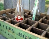 Wooden Soda Crate, Green Nevada City California, Vintage Bottling Co. circa 1940's 1950's
