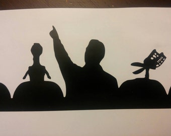Set of 2- Mystery Science Theater 3000 MST3k decal- upto 60 inches wide! Choose your color and size.