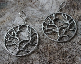 Boucles arbre en metal couleur argent