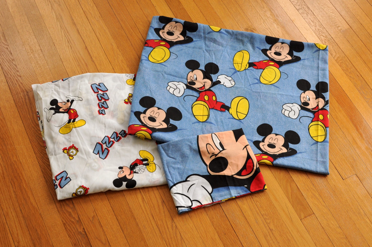 vintage Mickey mouse bed sheet twin flat fitted set pillow