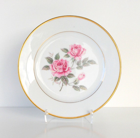 Vintage Noritake 5234 Lindrose Salad Plate 1950s by retrogroovie