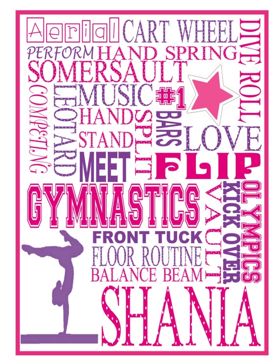 Gymnastics gift / personalized picture / by sosmartsocute on Etsy