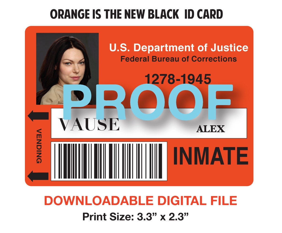 Alex Vause instant DOWNLOAD inmate ID name by LazyJproductions