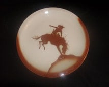 jackson china vintage cowboy bronco plate dinner popular items buckin