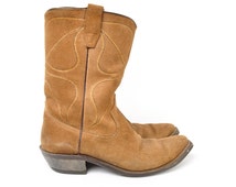 light brown suede cowboy boots