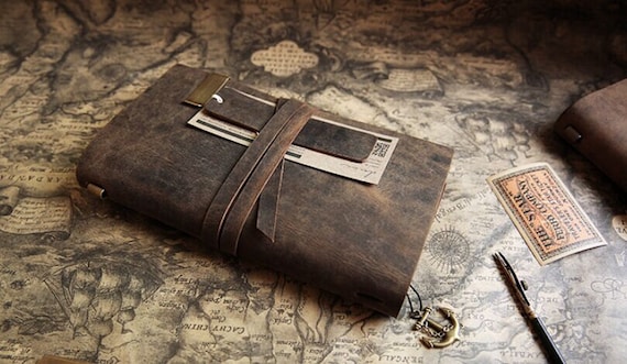 Rustic Brown Leather Journal Midori Traveler S By Dokkipaper