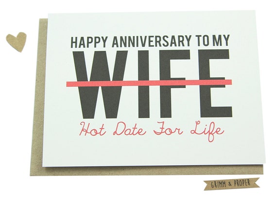 Funny Anniversary Card For Wife Wedding By Grimmandproper On Etsy