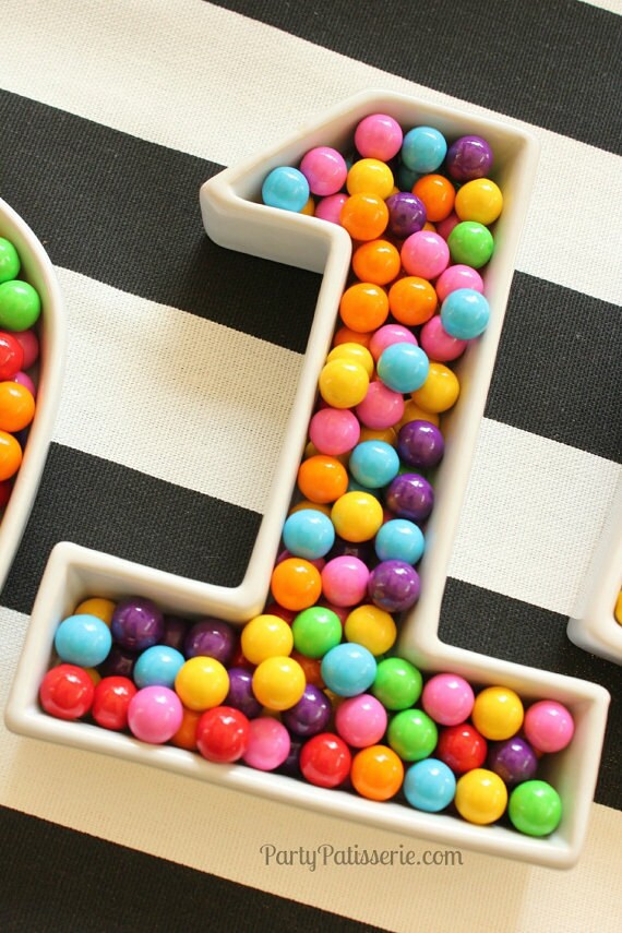 Ceramic Number Dishes Graduation Wedding by PartyPatisserie