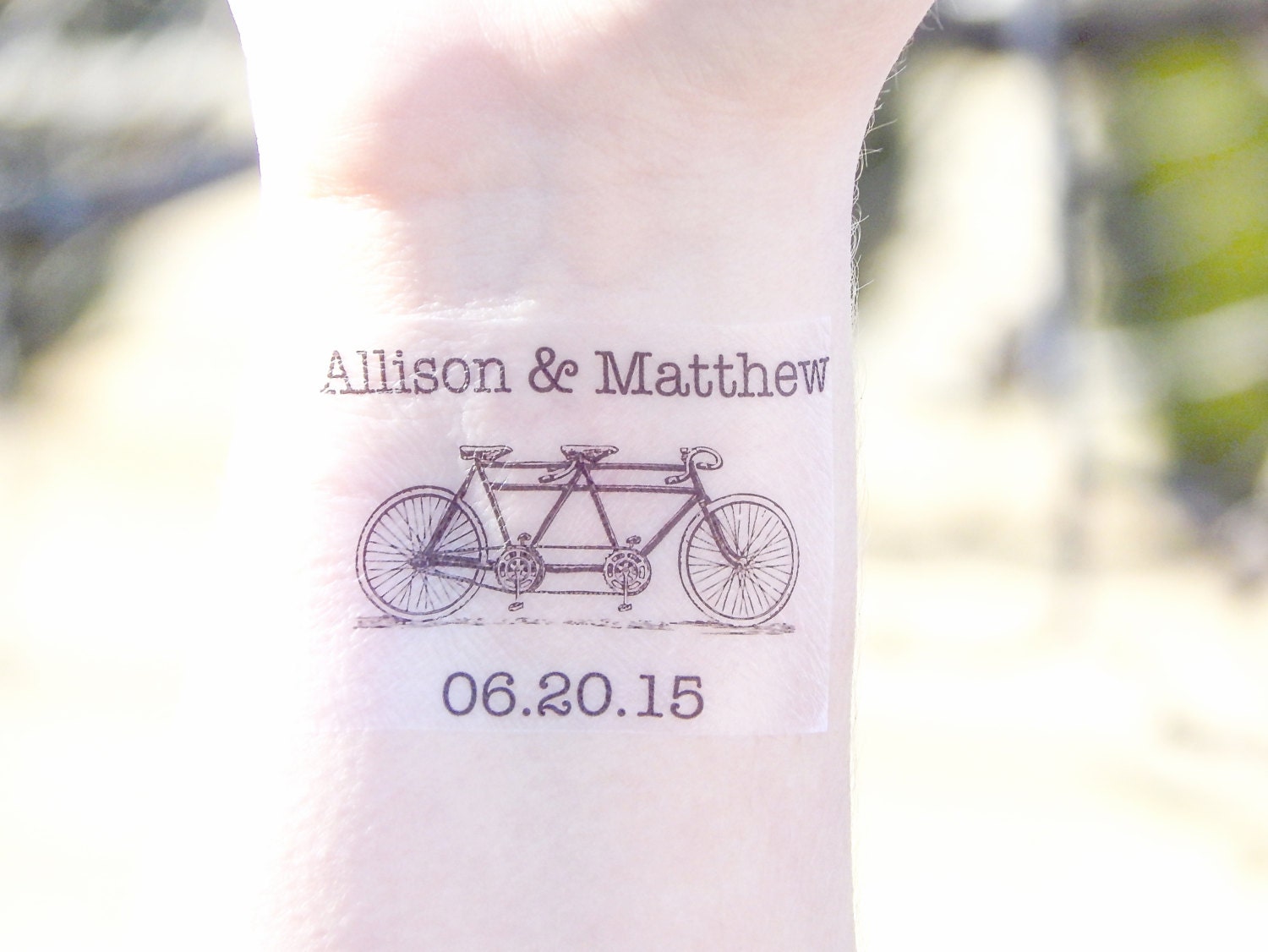 Temporary Tattoo Tandem Bicycle Tattoo Tandem Wedding