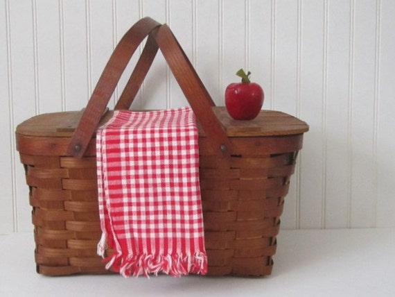 Woven Picnic Basket Wov N Wood by JeryWil Picnic or Decor