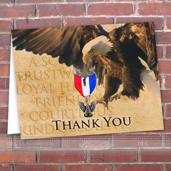 instant download Eagle Scout thank you card instant download
