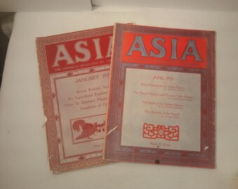 Asia , The American Magazine Of The Orient , 1921, 1922, India , China