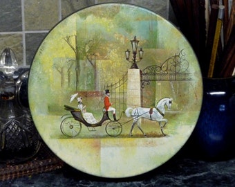 Vintage Tin Box -Victorian Lady in Carriage