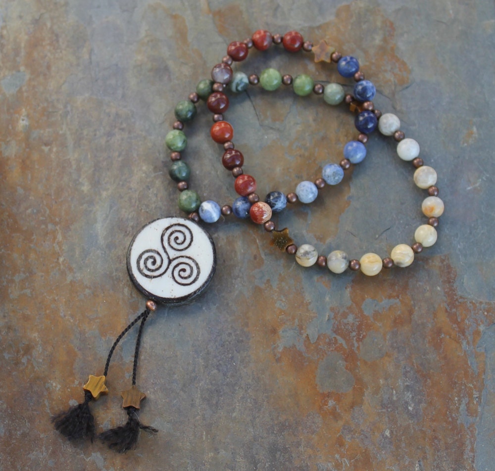 Elemental Prayer Beads Pagan Prayer Beads by IndigoDesertMoon