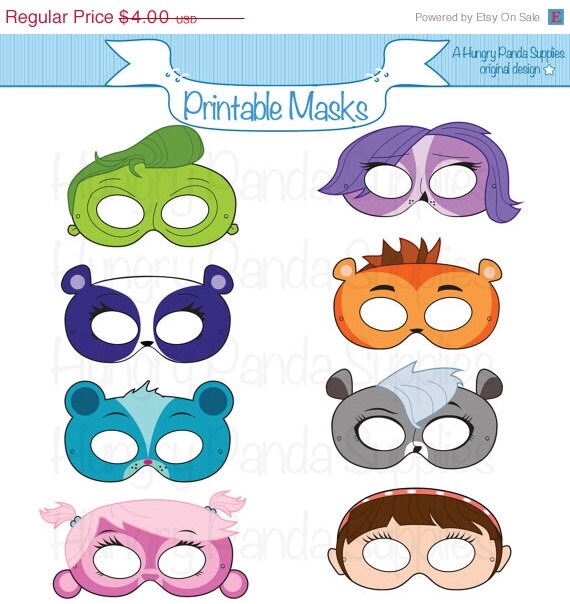 Pets Printable Masks animal mask pets party by HungryPandaSupplies