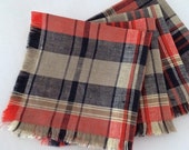 Plaid Linen Cocktail Napkins...11" Square (Set of 4)