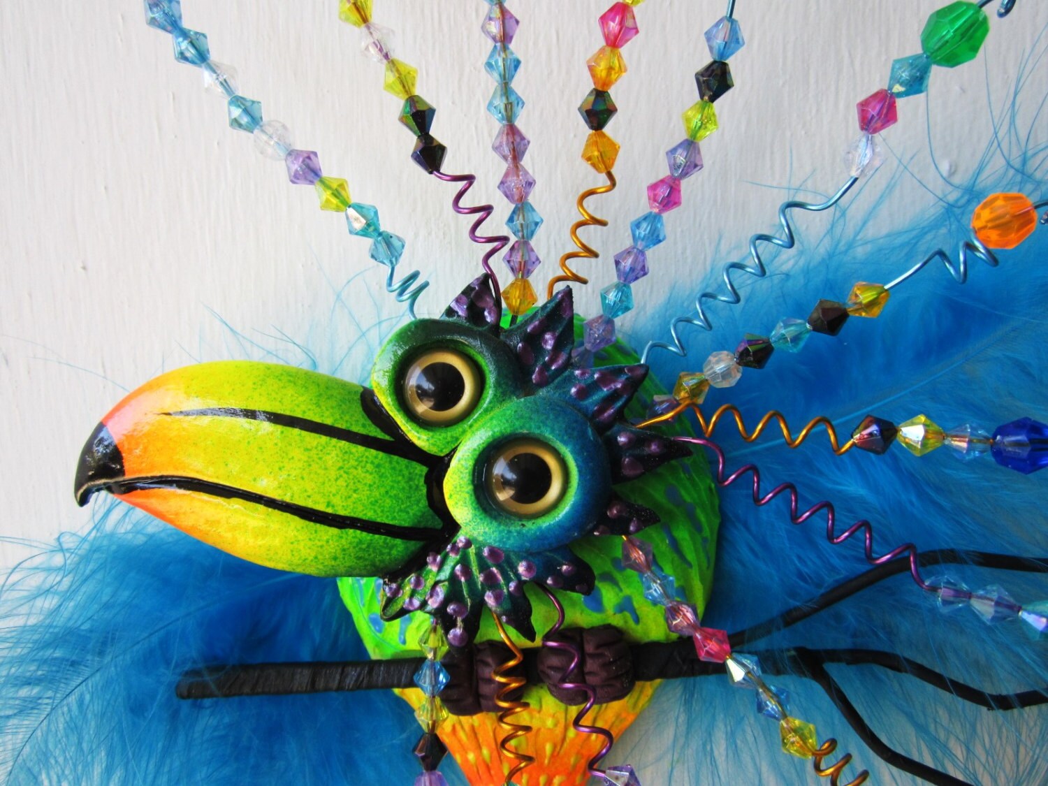 Whimsical bird art wall sculpturecolorful bird artbird