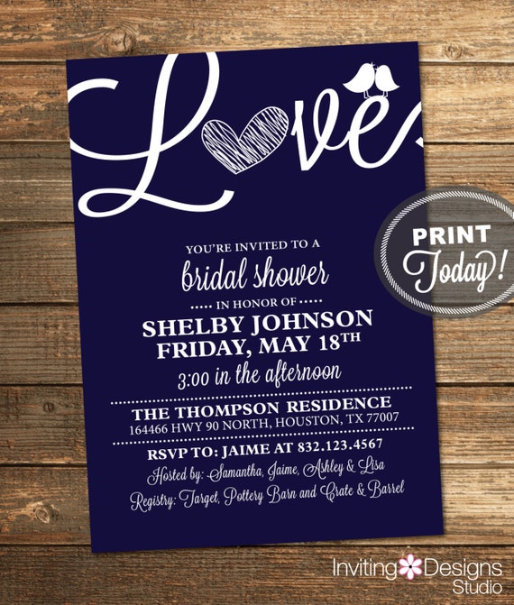 Navy Bridal Shower Invitations 9