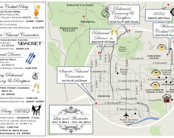 NEW ORLEANS Custom Wedding Map or Wedding Weekend Card