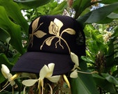 Black trucker with hand painted gold ginger