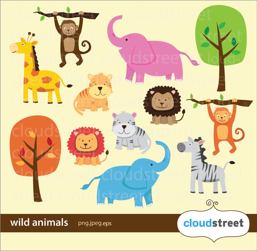 20% OFF Wild Animals Clipart for personal and commercial use
