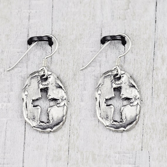 True Faith Earrings Religious Jewelry Cross by islandcowgirl
