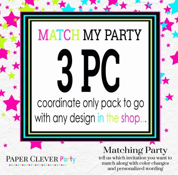 3pc matching party file pack --- baby shower or party coordinate only pack Il_570xn