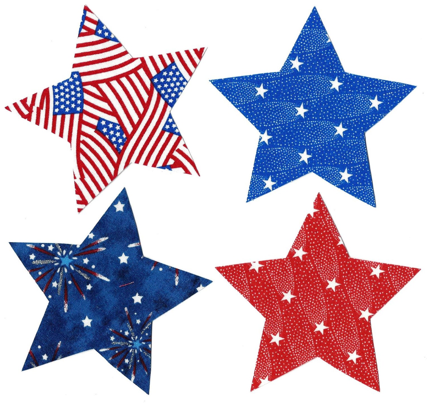 Patriotic star iron on fabric appliques DIY