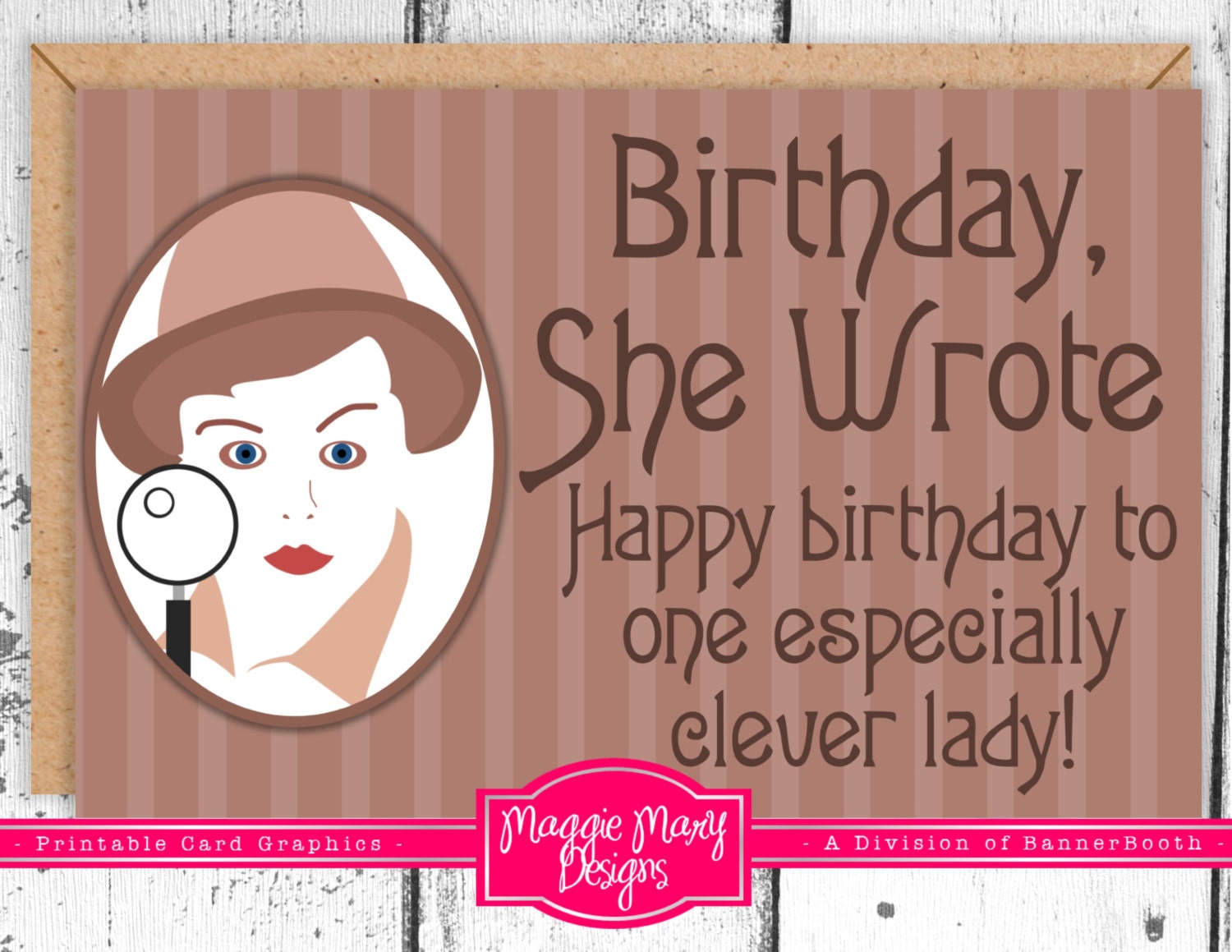 Murder She Wrote Birthday Card Jessica Fletcher by BannerBooth