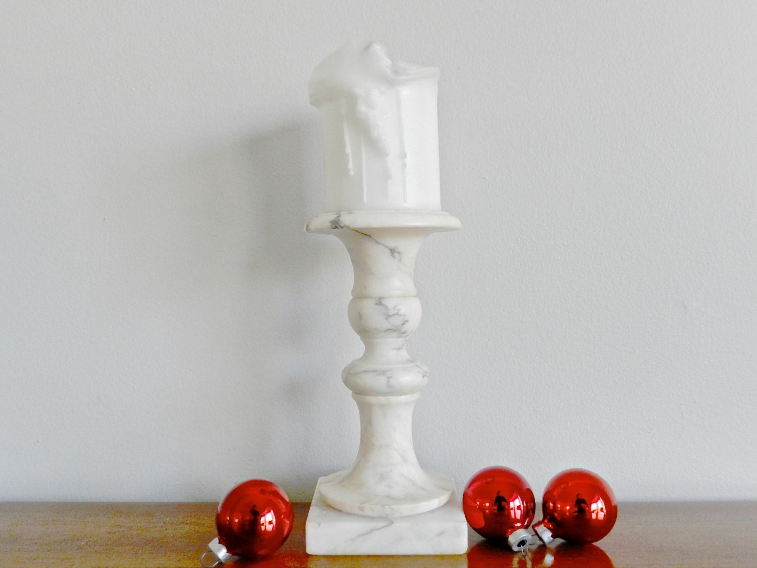 Vintage Marble Candle Holder White Marble by ModRendition on Etsy