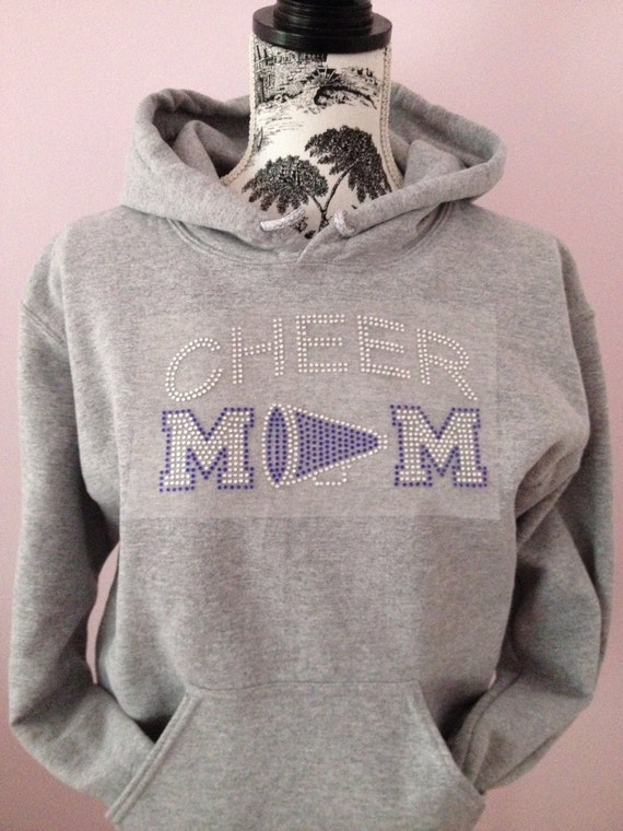 CHEER MOM Bling Hoodie Rhinestone Sweatshirt by SparklebyKnight