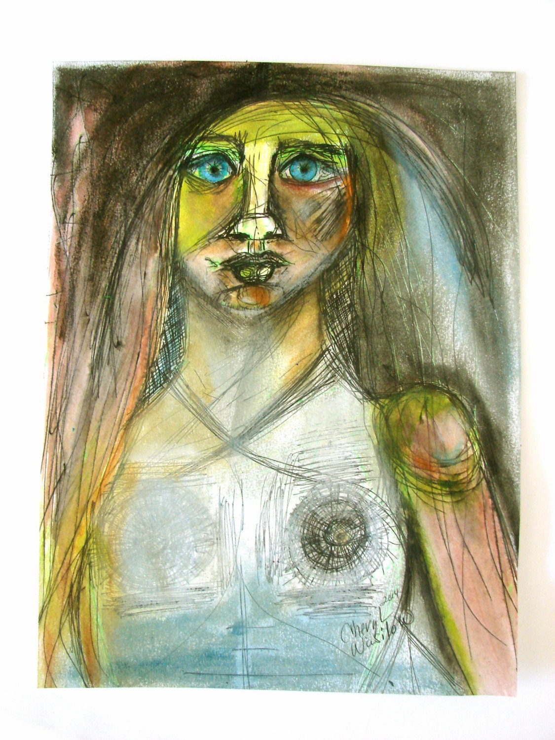  Abstract  Art  Original Painting  Woman  Portrait Female Modern 