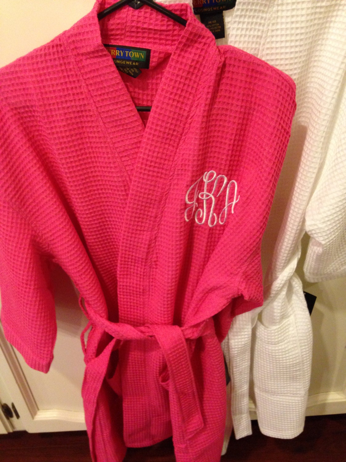 Personalized Monogrammed Waffle Weave Kimono Robe Spa Robe
