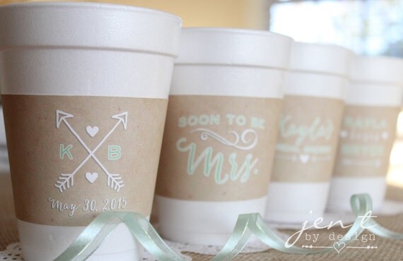 Custom Bridal Shower Cup Sleeves