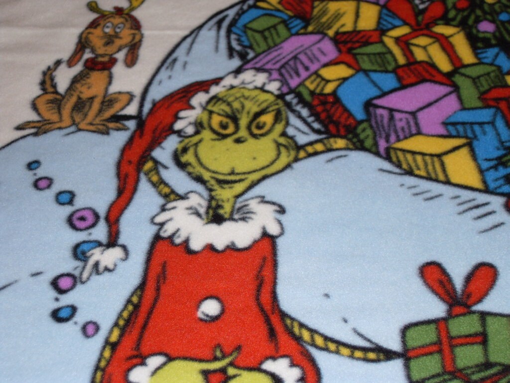 Grinch Grinchmas Fleece Tie Blanket by peggyshoez on Etsy