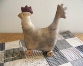 Primitive Rooster Pull Toy Shelf Sitter/Cupboard Doll