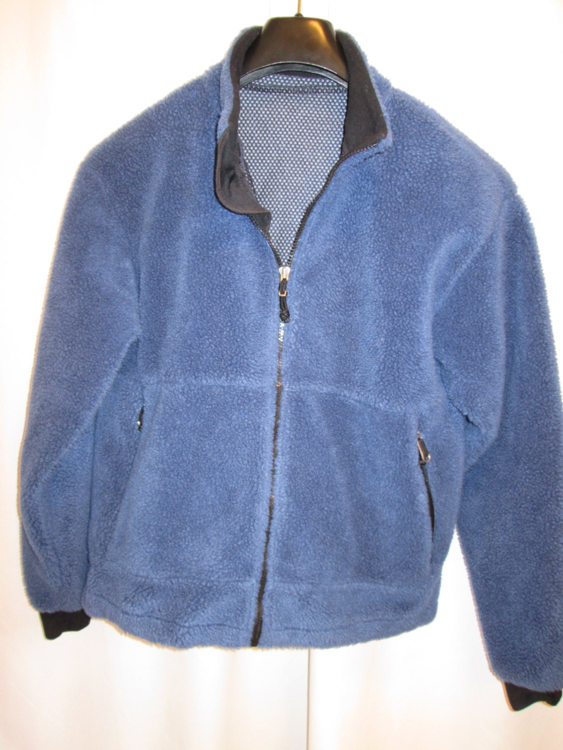 vintage CAGOULE deep pile full zip fleece jacket with wind