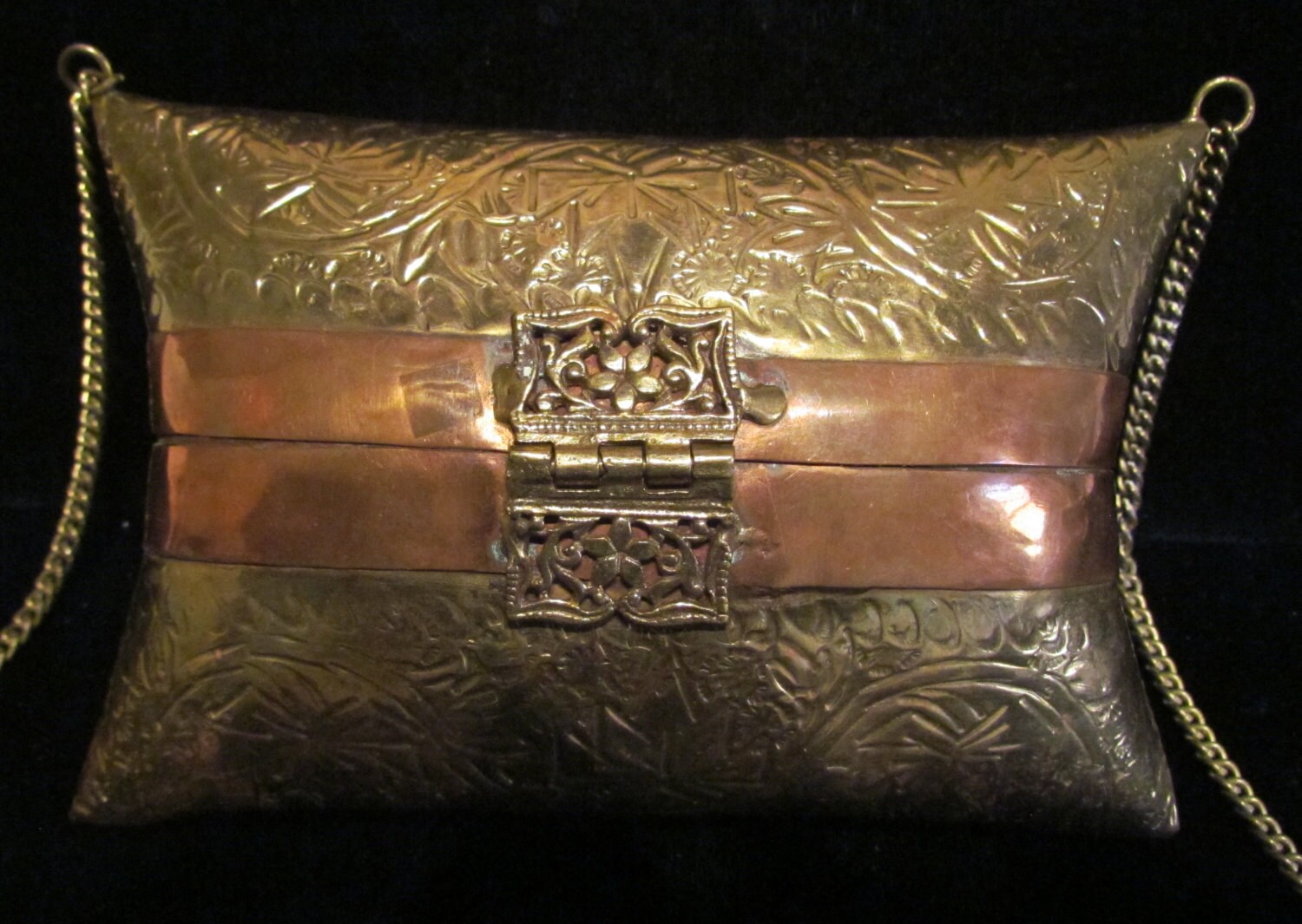 vintage brass purse